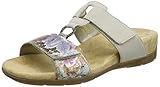 Leichte Laufsohle Rieker Damen 61596 Pantoletten, Mehrfarbig (Weiss-Multi/Cloud), 38 EU