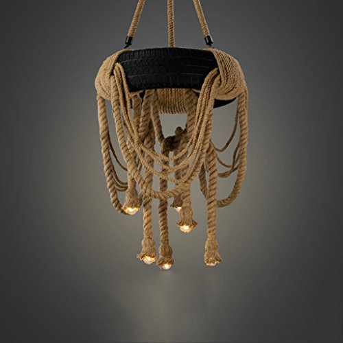 Preisvergleich Produktbild LILY American Restaurant Reifen Kronleuchter, Personality Cafe Bar Restaurant Kronleuchter, Industriewind Rough Rope Kronleuchter