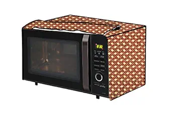 The Furnishing Tree Microwave Oven Cover for Borosil Prima 25 Liter 1500 Watt Convection Oven Toaster Griller (OTG) Interlocked Ropes Pattern Brown