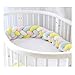 Produktbild Bettumrandung,Baby Nestchen Kinderbett Stoßstange Weben Bettumrandung Kantenschutz Kopfschutz für Babybett Bettausstattung 220cm (Weiß + Gelb + Rosa + Grün)