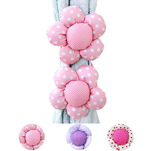DDLBiz® 1 Paar Sonnenblumenfenster -Vorhang Buckle Decor (Pink) - 2