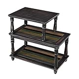 HECHA PARA DURAR: Soportada por gruesas patas de madera maciza y pies ajustables, esta robusta mesa auxiliar puede soportar 45 kg, lo que proporciona una resistencia duradera para tu lámpara, despertador, libros y bebidas sin que se tambalee