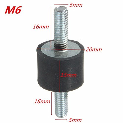 EsportsMJJ Ca. 20 Mm Ø X 15Mm Lang M6 Gummi Schwingungs Isolator Halterung Gummi Stoßdämpfer
