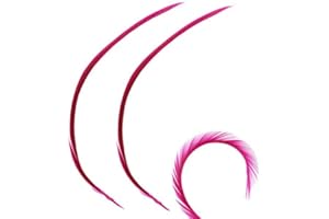 GREGORY CRAFTS & GIFTS Dark Pink Biot Feathers x 3 - Millinery hat, fascinator, wedding decoration - long feathers