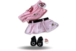 Build Your Bears Wardrobe Teddybär-Kleidung, Bienen-Outfit und Schuhe, passend für Build a Bear (pink)