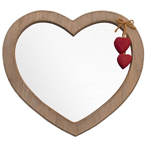 Jones Home und Geschenk rot Herz Spiegel, natur