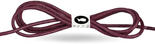 Handwaxed Shoelaces Wax Lacing Business Shoe Lace – red, bordeaux red 90 cm – made from 100% Cotton by VON FLOERKE