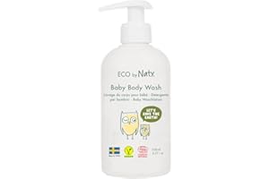 ‎NATY Eco by Naty Płyn do mycia ciała dla dzieci - oczyszczający, hipoalergiczny żel pod prysznic, roślinny żel do mycia ciała z aloesem i odżywczymi olejkami (butelka 200 ml)