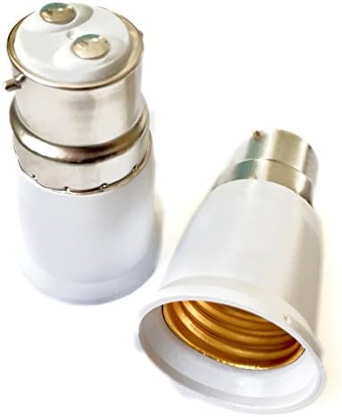 Luminosa B22 to E27 LED Edison Smart Bulb Lamp Adapter Holder Converter Connector (Pack of 2 adapters) / B22 Bayonet to E27 Edison Screw Base Socket Lamp Adaptor Convertor / CE and RoHS certified / Energy Class A / 1 Year Warranty