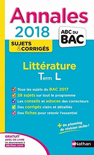 Télécharger Annales ABC du Bac Littérature Term L 2018 PDF Ebook En Ligne