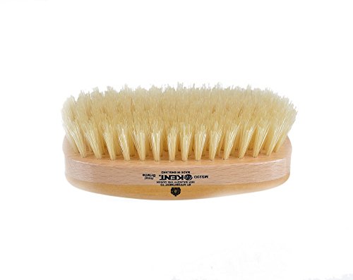 Kent Finest Men's Range Military Style Rectangular Satin and Beech Wood  Natural Bristle Brush White