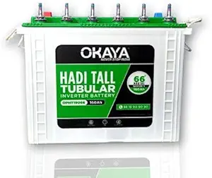 Okaya Power OPHT19066 160Ah 66Month Warranty Hadi Tall Tubular Battery for Home Shop and Office