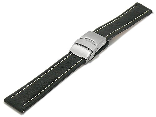 Meyhofer EASY-CLICK Uhrenarmband Sahtu 18mm schwarz Leder vegetabil helle Naht My2hesl3003/18mm/schwarz/hN Meyhofer EASY-CLICK Uhrenarmband Sahtu 18mm schwarz Leder vegetabil helle Naht My2hesl3003/18mm/schwarz/hN