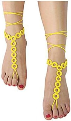 GYJUN Women¡®s Beach Fashion Crochet Loop Ring Shape Barefoot Sandals Jewellery Ankle Bracelet Christmas Gifts , one size