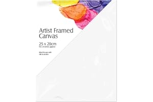 D.A.Y. REPUBLIC Blank Framed Canvas Panel, Pre-Stretched 100% Cotton for Artists Painting with Acrylic Oil or Water Based Double Primed Frame Boards (Framed Canvas 25cm x 20cm)