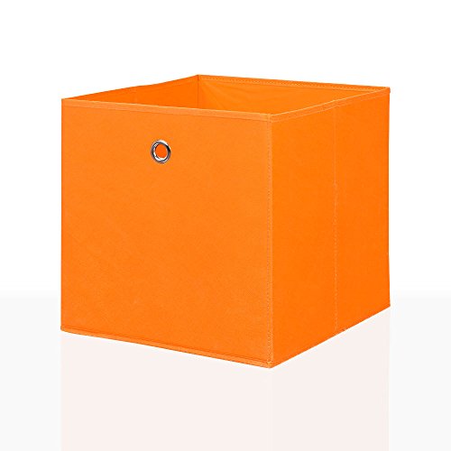 4er Set Faltbox in der Farbe Orange 32 x 32 cm Faltkiste Regalkorb Regalbox Kinderbox Einschubkorb Aufbewahrungsbox Stoffbox - 2