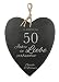 Produktbild Casa Vivente Großes Schieferherz mit Gravur zur Goldenen Hochzeit - Personalisiert mit [Namen] und [Datum] - 50 Jahre in Liebe verbunden - Aufhängen mit Jute-Band - 23 cm x 27 cm x 0,66 cm