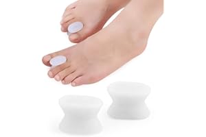 LEDSHLIU Separador de dedos de 4 piezas, enderezador de dedos de silicona, cubre de manera efectiva los puntos de presión de los dedos (blanco)