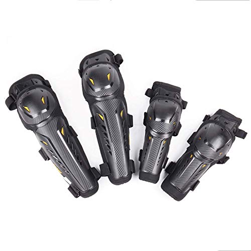 AonePro OnesAgain - Rodilleras y espinilleras para motocicleta, 4 unidades