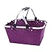 Produktbild ECMQS Wasserdichte geflochtenen Warenkorb robuste große Kapazität Camping Picknick Tragetasche beweglichen Griff Anti Slip Gummiauflage (Lila)