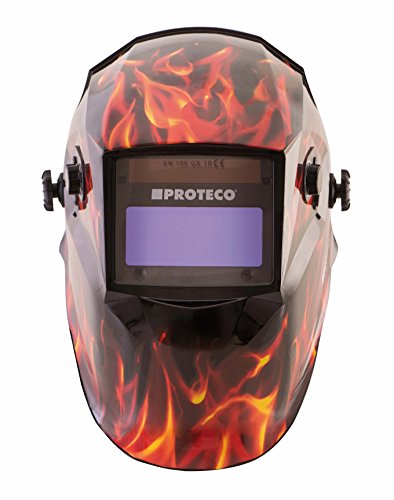 Proteco-Werkzeug® P800E Flame Automatik Schweißhelm inkl 10 Ersatzgläser Solar Schweisshelm Schweissmaske Schweißschild Automatikhelm Carbon - 2