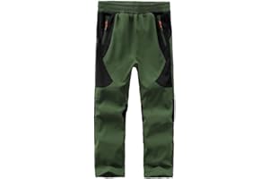 HFDWYJ Pantalones de softshell para niños con forro polar – impermeables, resistentes al viento, transpirables, pantalones de esquí forrados, pantalones cargo impermeables, pantalones de esquí, pantalones de