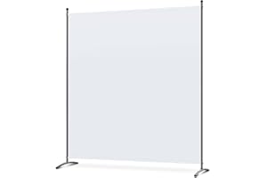 ‎ANGEL LIVING Angel Living Paravent 163X180CM Raumteiler Zaunfeld Raumteiler Trennwand Balkon Sichtschutz aus Stahl und Polyester, Elfenbein