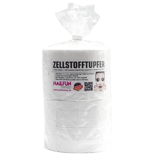 1000 Zelletten 5 x 4 cm = 2 Rollen fusselfreie Zelletten-Pads, 13-lagig, sehr saugfähig - 2