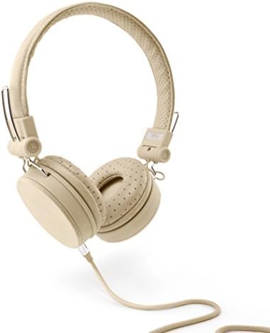 Foldable Headphones by Urbanz, Noise Isolating with Fabric Design and Powerful Bass Sound (Nude)