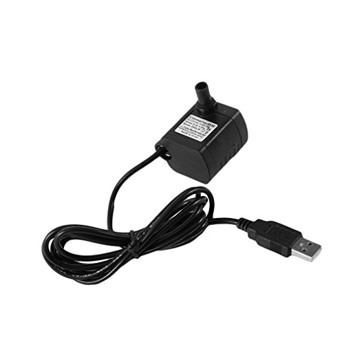 FairytaleMM DC3.5-9V 3W Brushless Pompe à Eau Submersible DC Pompe de Douche USB Mini Aquarium Paysage Fontaine Pompe de réservoir de Bassin à Poissons (Couleur: Noir)