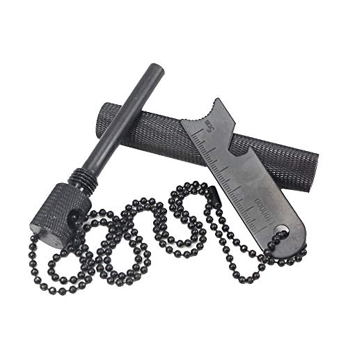 Demeuble Starter Kit. Ferro Rod and Striker with Built in Compass. Simply Scrape Super HOT Sparks onto Any Tinder for an Instant Fire in Any Situation