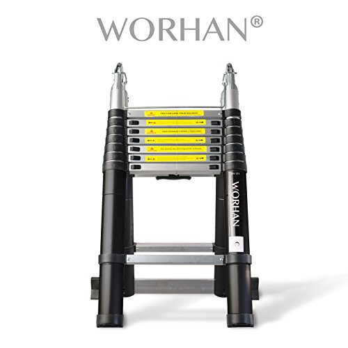 WORHAN® 5m TELESKOPLEITER 2 in 1 ANLEGELEITER KLAPPLEITER ALU TELESKOP LEITER MULTIFUNKTTIONS LEITER 500cm K5 (......5m C-Line)