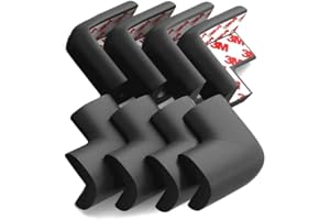 VINIFREDY 4/8 pcs Super Soft Child Baby Corners Protector Soft Foam Edge Table Corners Protection Furniture Guards (8 Black)