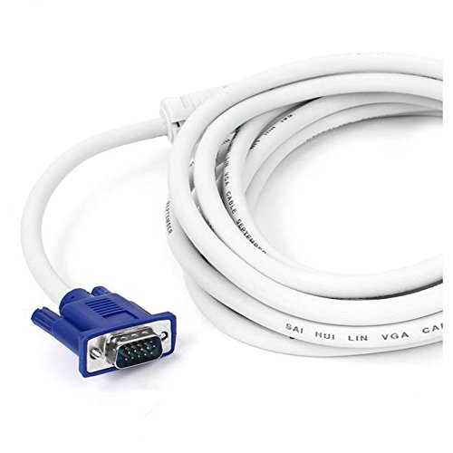 VGA Kabel – TOOGOO(R) 5M VGA HD15 maennlich zu maennlich M/M Verbinder LCD Bildschirm Kabel Weiss+Blau - 2