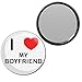 I Love My Boyfriend - 55mm Round Compact Mirror