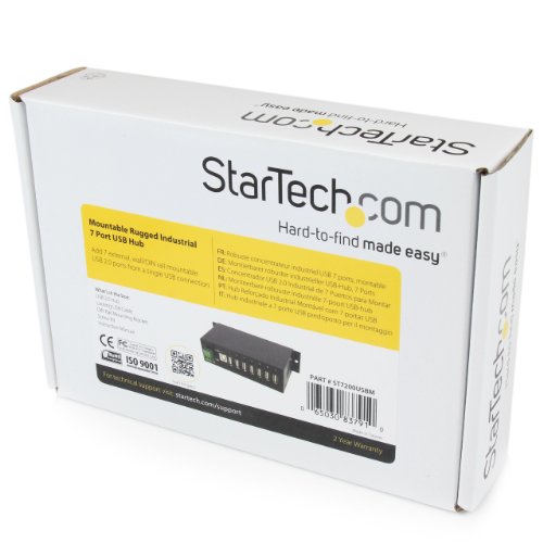 StarTech Industrieller montierbarer 7 Port USB 2.0 Hub – Schwarz - 5