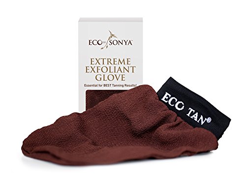 Extreme Exfoliant Glove - perfect for pre & post tanning. This little miracle worker effectively unclogs pores, aids in the reduction of acne, blackheads, milia and even cellulite
