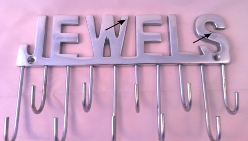 Liamare Wandhaken Schriftzug „Jewels“ für Ketten & Accessoires silber B-WARE - 2