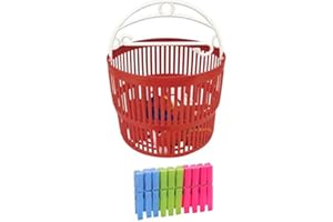 FOFO' Fercasashop - cestello portamollette a 2 fasce magico + 10 mollette colorate