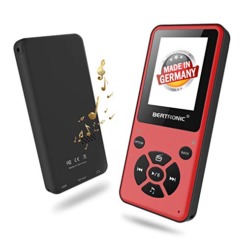Preisvergleich Produktbild BERTRONIC Made in Germany Thor BC910-B MP3 Player, 128 GB Bis 80 Stunden Wiedergabe Radio / Portabler Player mit Lautsprecher & wechselbarem Akku / Audio-Player mit Micro SD-Karte & Gürtelclip