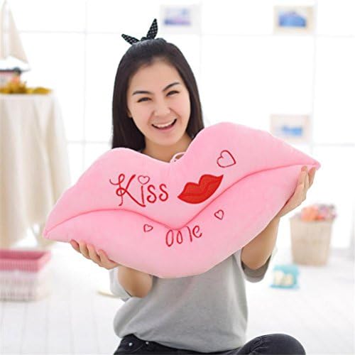 ZHLONG Cushion pillow plush toy-color lips (60 cm x30 cm X9 cm) , pink
