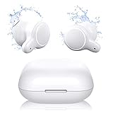 Aufladen unterwegs - Bluetooth-Ohrhörer können 5 Stunden Sprechzeit und 2,5 bis 3 Stunden Musikzeit mit einer einzigen Ladung halten. Das tragbare Ladegehäuse unterstützt das Aufladen der Ohrhörer etwa viermal und das Aufladen an jedem Ort. Es wird ein guter Begleiter für Ihre lange Reise sein.