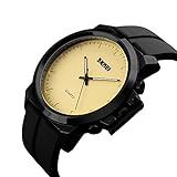 Quarzuhr, koiiko Klassische Quarz-Armbanduhr mit umweltfreundlicher Silikon Schultergurt und Edelstahl Schnalle, 30 m Wasserdicht und IP Schwarz-Beschichtung für Damen und Herren