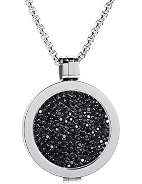 Meilanty Coin 33mm Edelstahl Versilbert Damen Halskette mit 80cm Ketten WZ-24