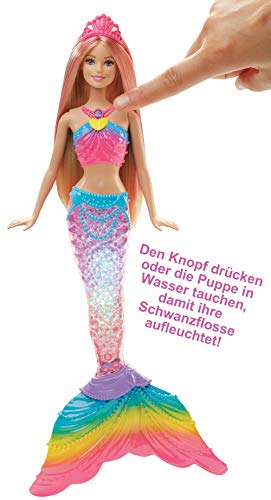Barbie DHC40 - Dreamtopia Regenbogenlicht Meerjungfrau Puppe mit Lichtershow, Spielzeug für die Badewanne, Spielzeug ab 3 Jahren - 3