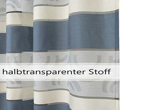 halbtransparenter Vorhang Colorado von deko trends – Wohndekoration in elegantem Design – made in Germany – moderne Kreismusterung mit Struktureffekt – mit einer Stoffbreite von ca. 144 cm und einer Stoffhöhe von ca. 245 cm, blau - 4