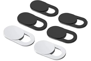 MAKENLUG 6 PCS Camera Cover, Webcam Cover Slide, Ultra-Thin Webcam Cover Slide for Laptop, MacBook, PC, Cell Phone and More Accessories, Protect Your Privacy and Security(4 Black 2 White)