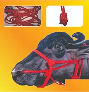 Cattle Rope MOHARI/Cow/Bull/Buffalo MOHARA, MOHARI (26.5 Feet, 400 Gram, 8MM) / Rope for Cow and Buffalo/Perfect for Cattles (Red)