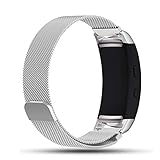 Zeehar Ersatz watchbands Magnetverschluss Milanaise Loop Edelstahl Metall Gurte für Samsung Gear Fit 2 sm-r360/Gear Funk Pro sm-r365 Smart Watch, Silber