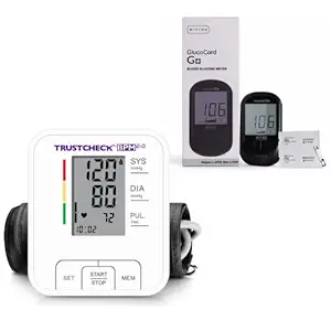 Arkray Trustcheck Blood Pressure Monitor & Blood Glucose Monitor Glucocard G+ Combo | Bp monitor & glucometer combo Kit